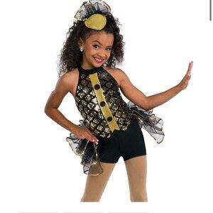 Wish Come True black & gold sparkly jazz tap dance costume